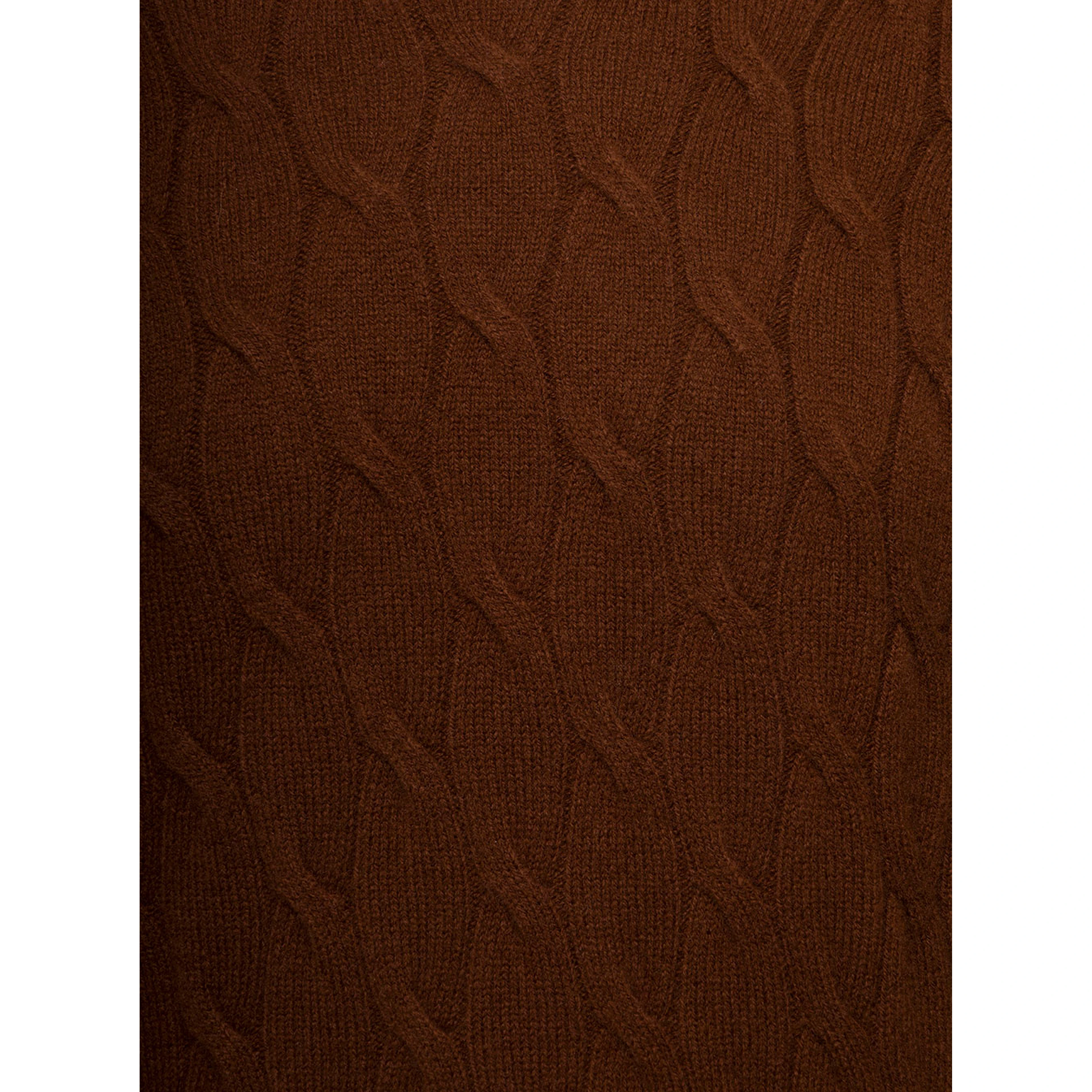 Brown Cable Knit Sweater in Wool and Cashmere Man Gaudenzi