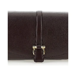 Bordeaux Crossbody Bag with Gancini Buckle Detail in Leather Woman