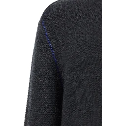 Grey Sweater with Equestrian Knight Jacquard Motif in Cashmere Man