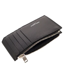 Black Card-Holder with Embossed Logo in Leather Man