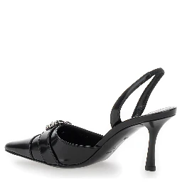 Voyou Black Slingback Pumps with a Buckle in Patent Leather Woman