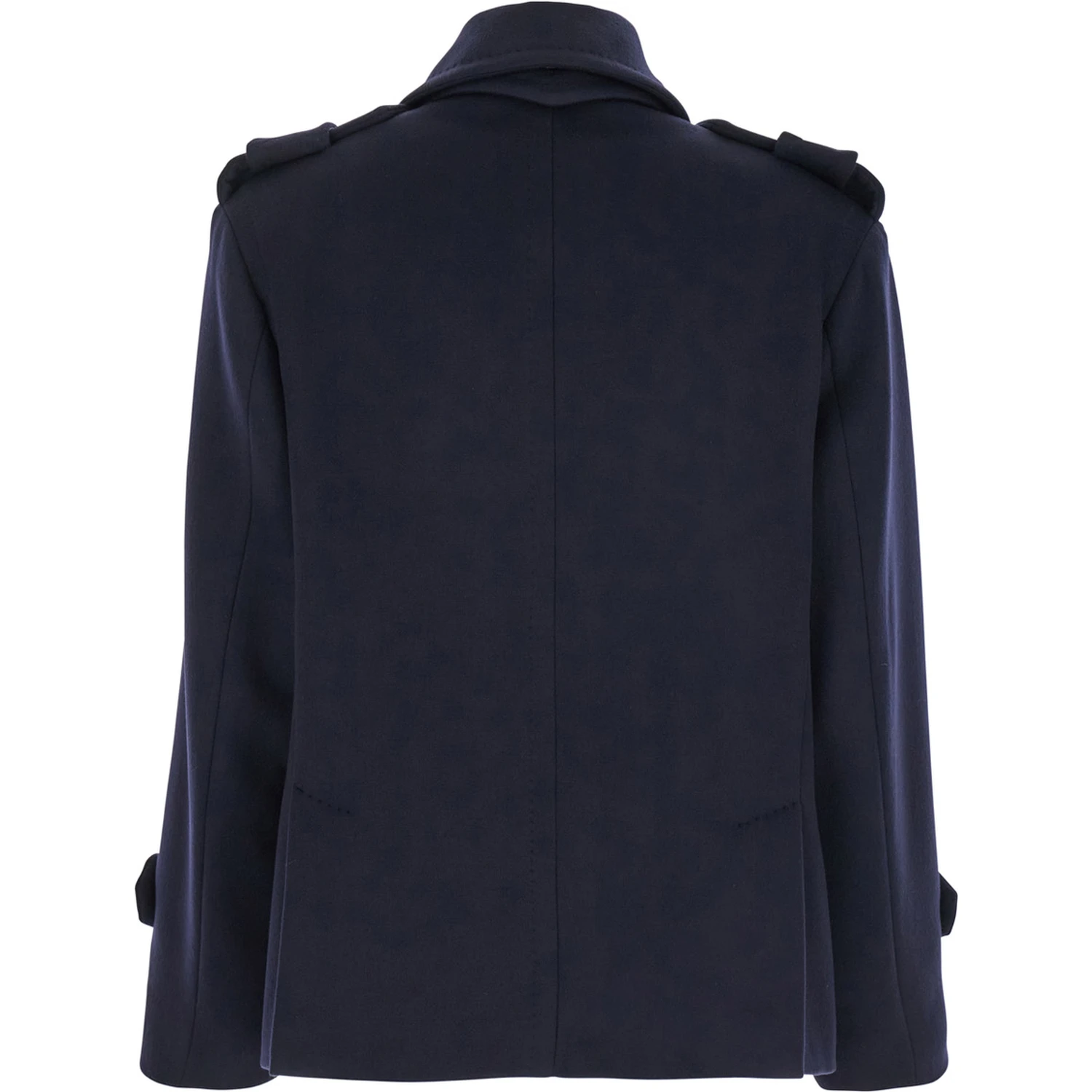 Laveno Blue Double Breasted Jacket with Wide Pointed Lapels in Virgin Wool Blend Woman