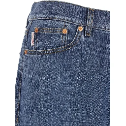 Blue Five-Pocket Wide Jeans in Denim Man