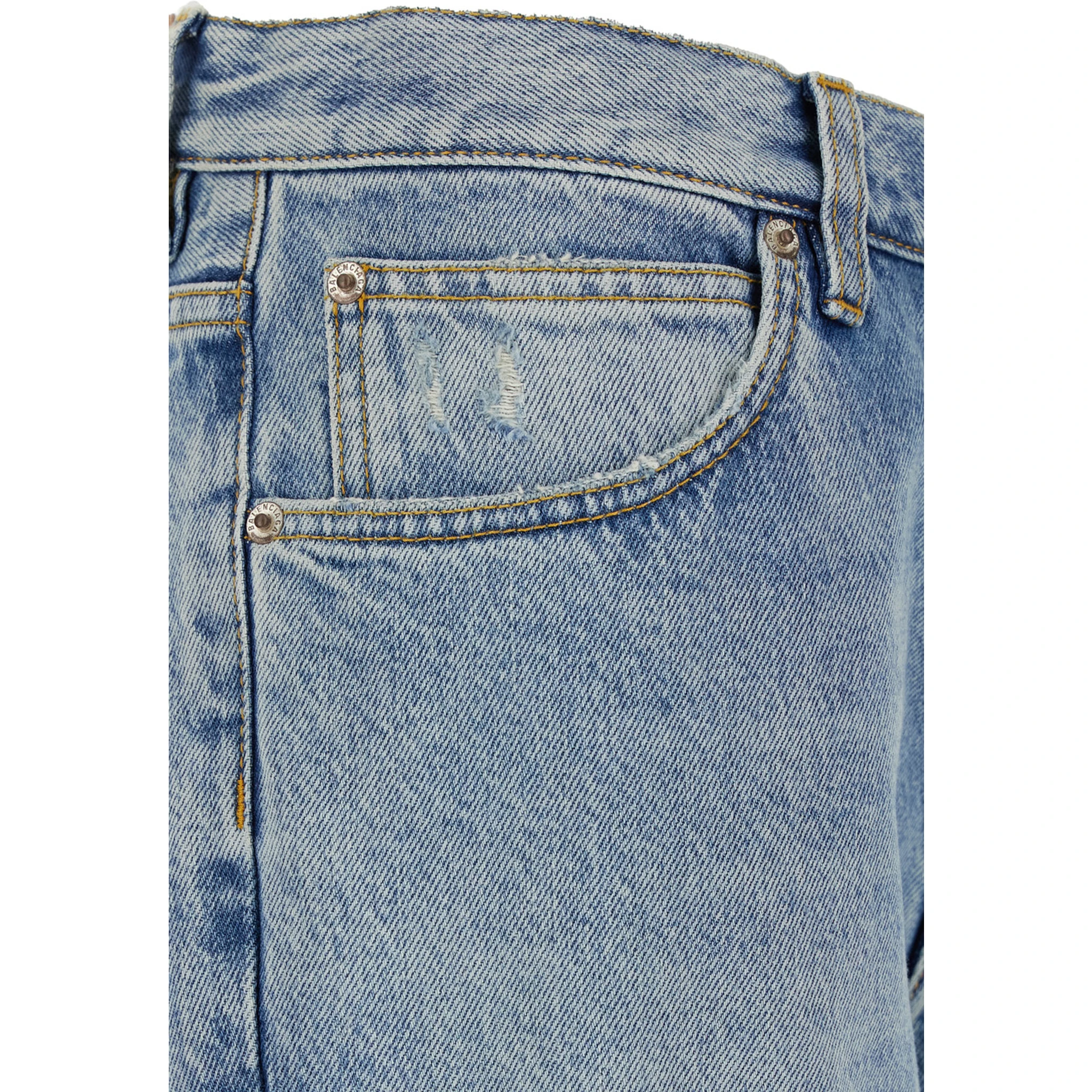 Light Blue Low Waisted Straight Jeans in Denim Woman
