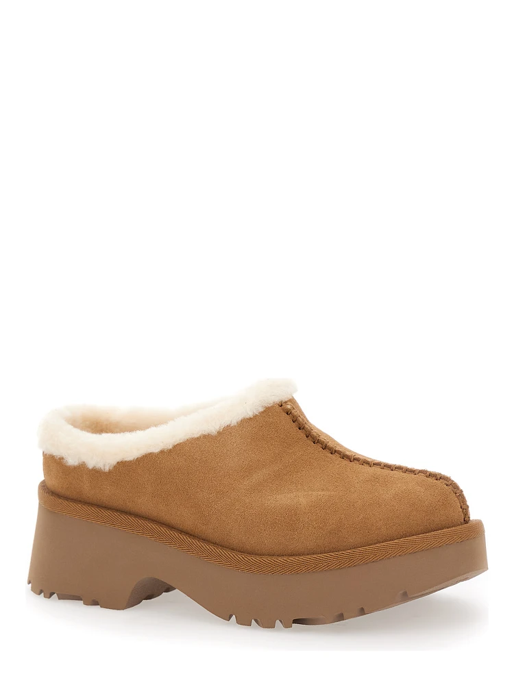 UGG ‘New Height’ Mule with Brown Suede Womens Embossed Stitching Detail alternative
