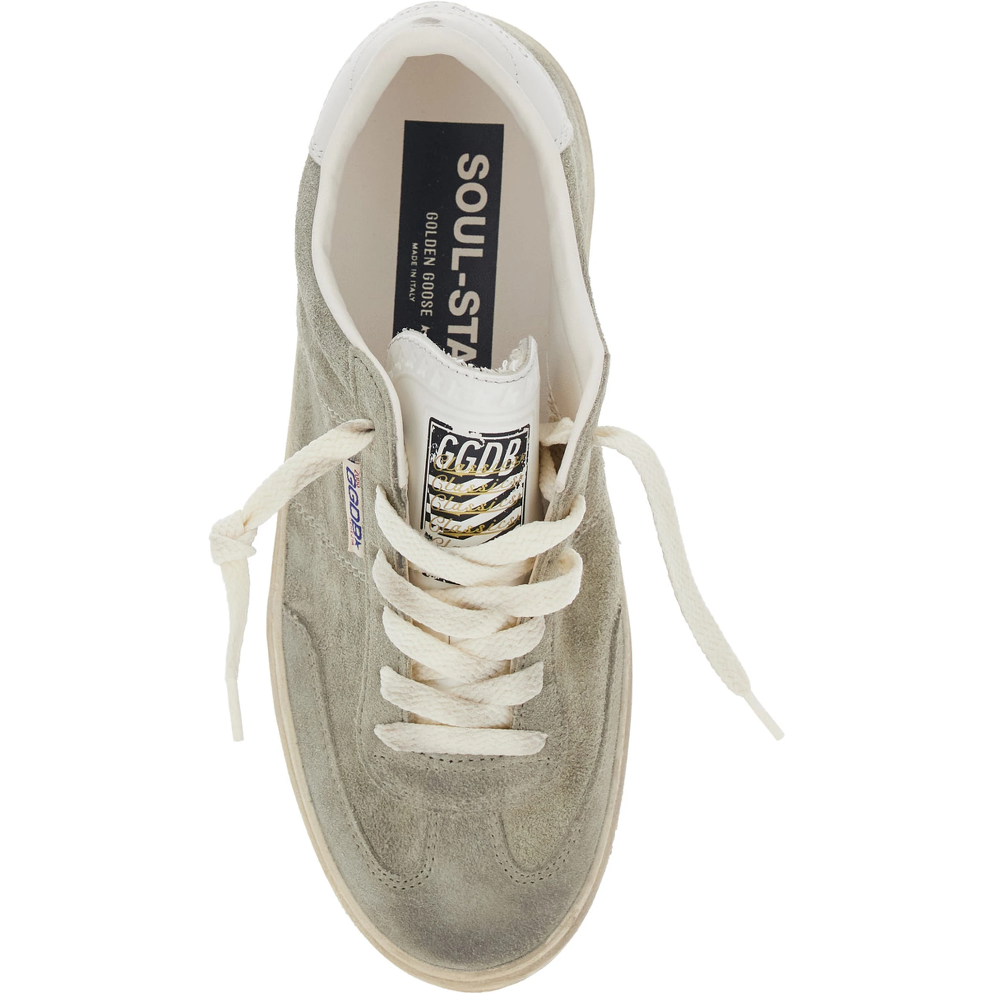 Soul-Star Grey Low Top Sneakers with Logo Patch on the Tongue and Metallic Heel Tab in Suede Woman