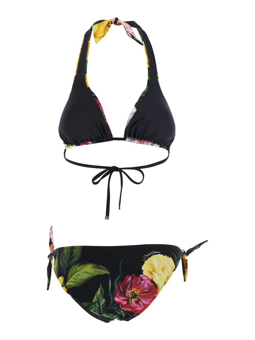 Peonia Multicolor All-Over Floral Print Bikini in Tech Fabric Woman