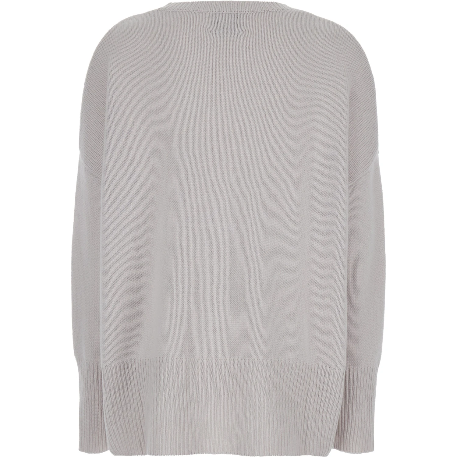 Grey Oversized Crewneck Sweater in Cashmere Woman