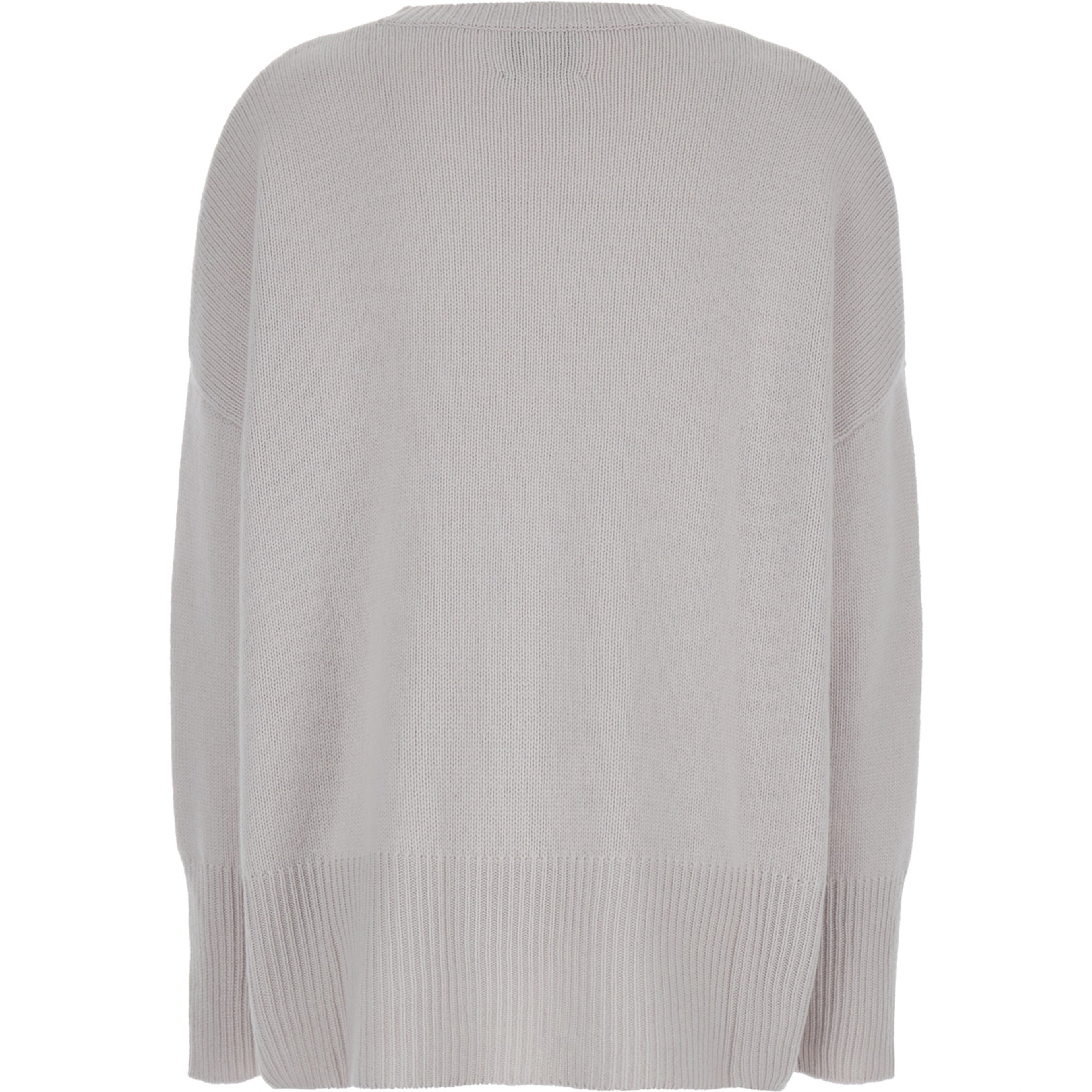 Grey Oversized Crewneck Sweater in Cashmere Woman