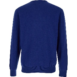Blue Crewneck Long Sleeve Sweater in Cashmere Man