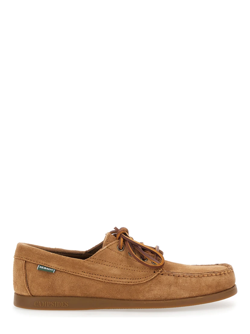 Askook Beige Loafers with Patch Logo on the Side and Tone-on-Tone Stitching in Suede Man