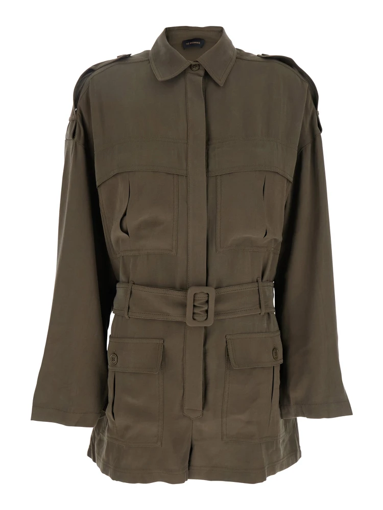 Vania Brown Jumpsuit with Classic Collar and Adjustable and Removable Belt in Viscose Blend Woman