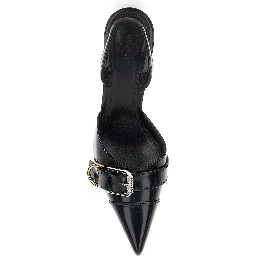 Voyou Black Slingback Pumps with a Buckle in Patent Leather Woman