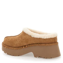 UGG ‘New Height’ Mule with Brown Suede Womens Embossed Stitching Detail