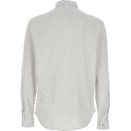 Grey Shirt with Classic Collar in Cotton Man