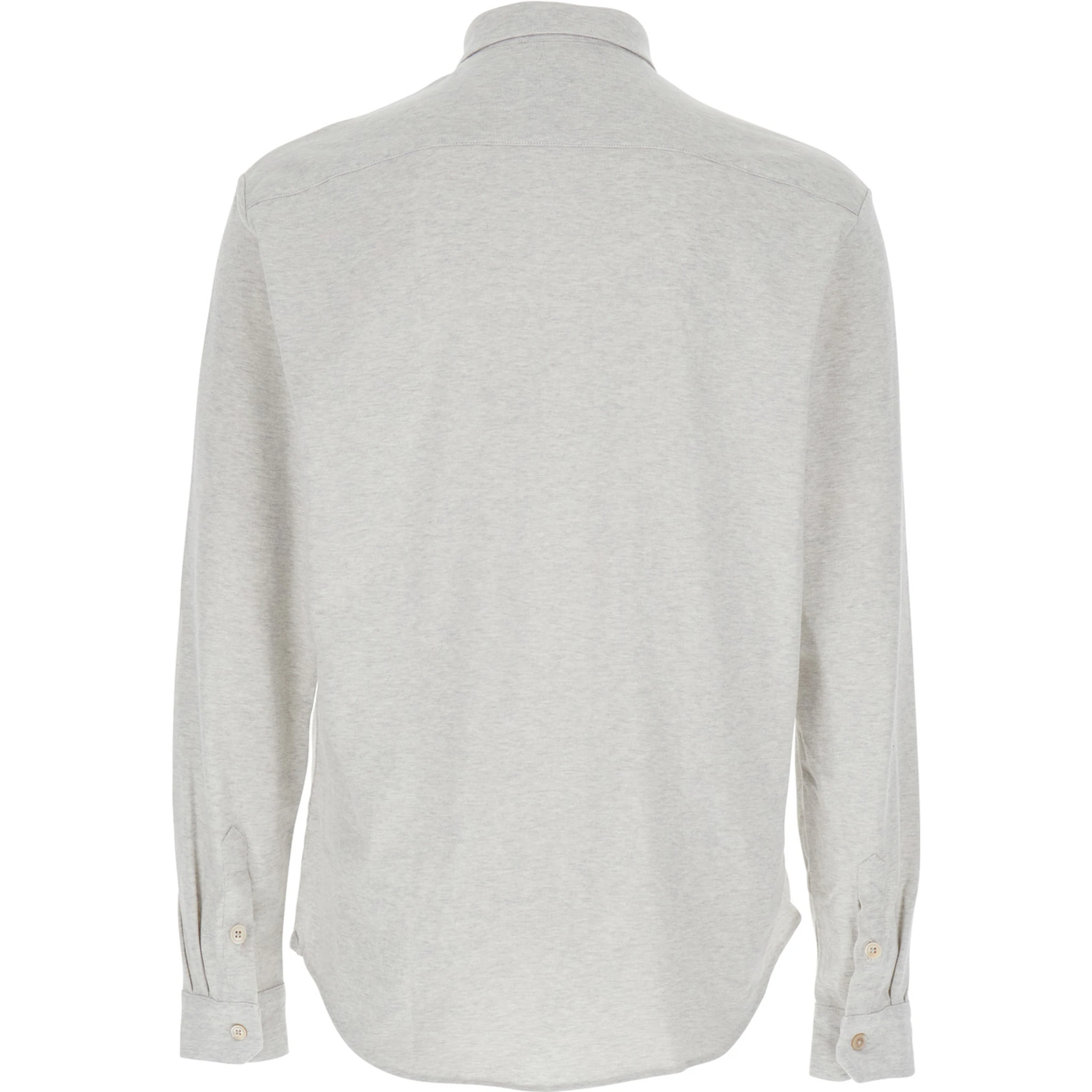 Grey Shirt with Classic Collar in Cotton Man