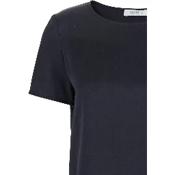 Dida Blue Crewneck T-Shirt in Silk Woman