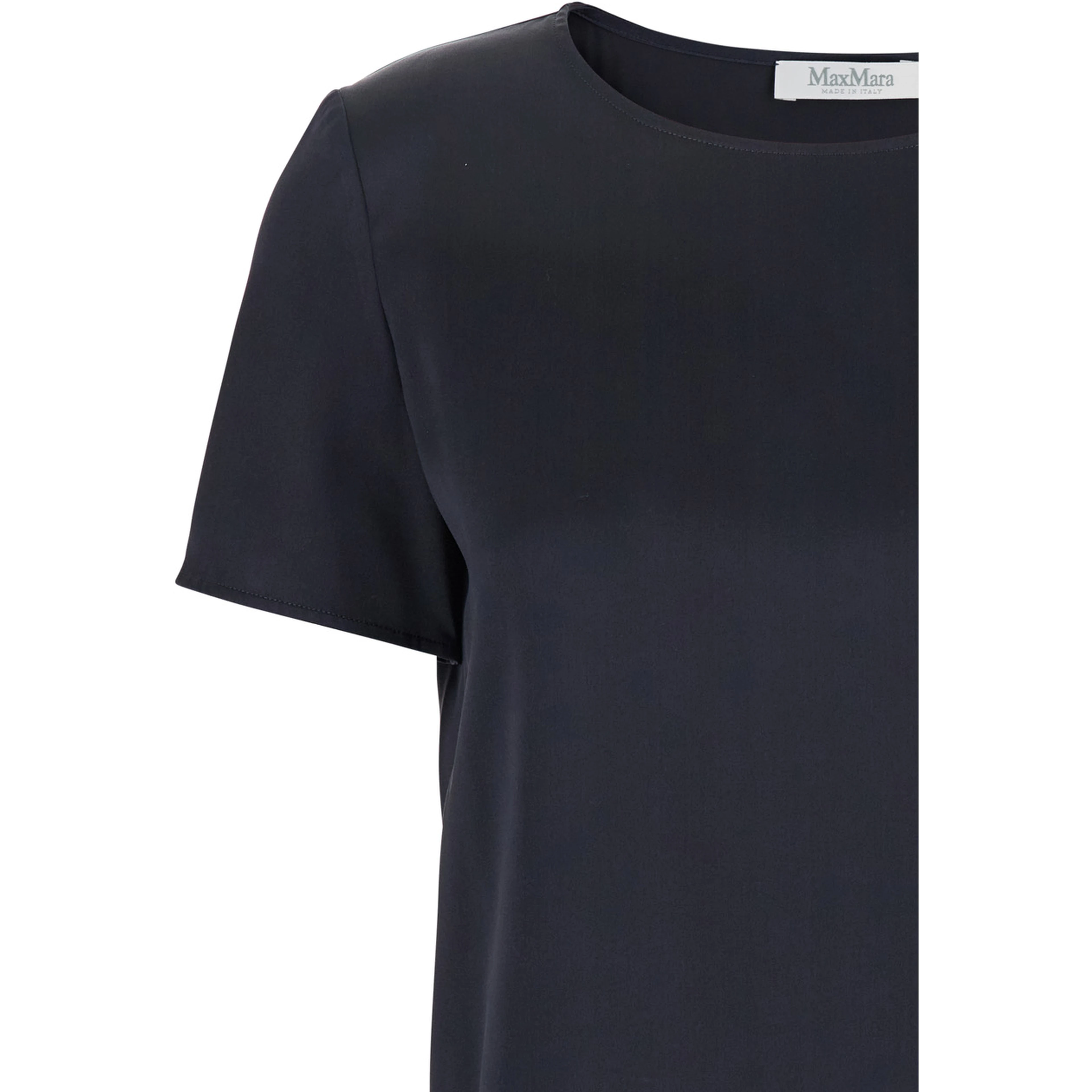 Dida Blue Crewneck T-Shirt in Silk Woman