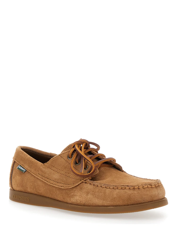 Askook Beige Loafers with Patch Logo on the Side and Tone-on-Tone Stitching in Suede Man alternative