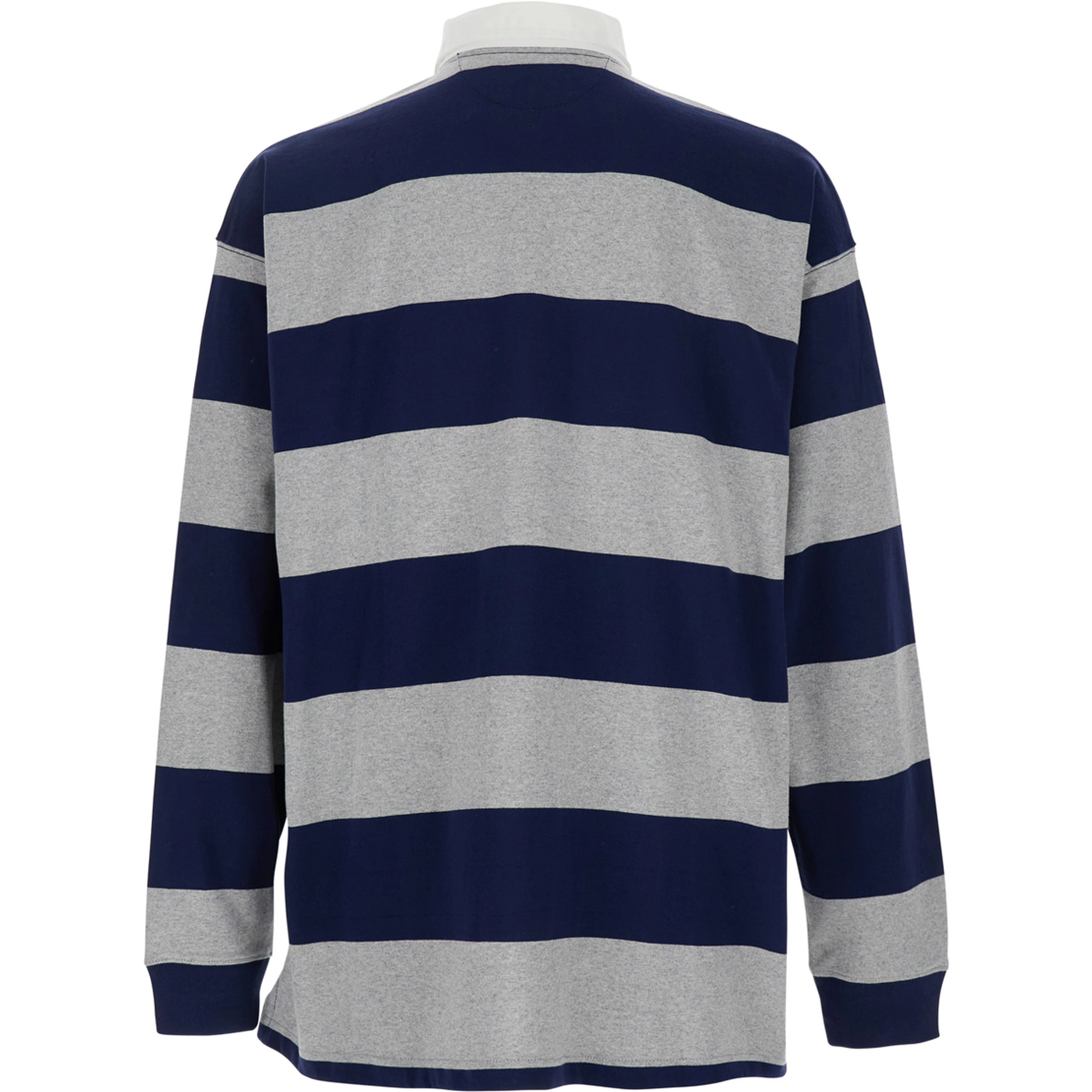 "Big Fit" Multicolor Polo Shirt with Classic Collar and All-Over Striped Motif in Cotton Man