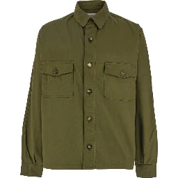 Green Jacket with Pockets on the Front in Cotton Man
