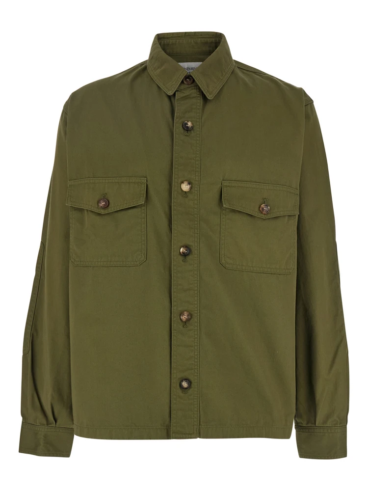 Green Jacket with Pockets on the Front in Cotton Man