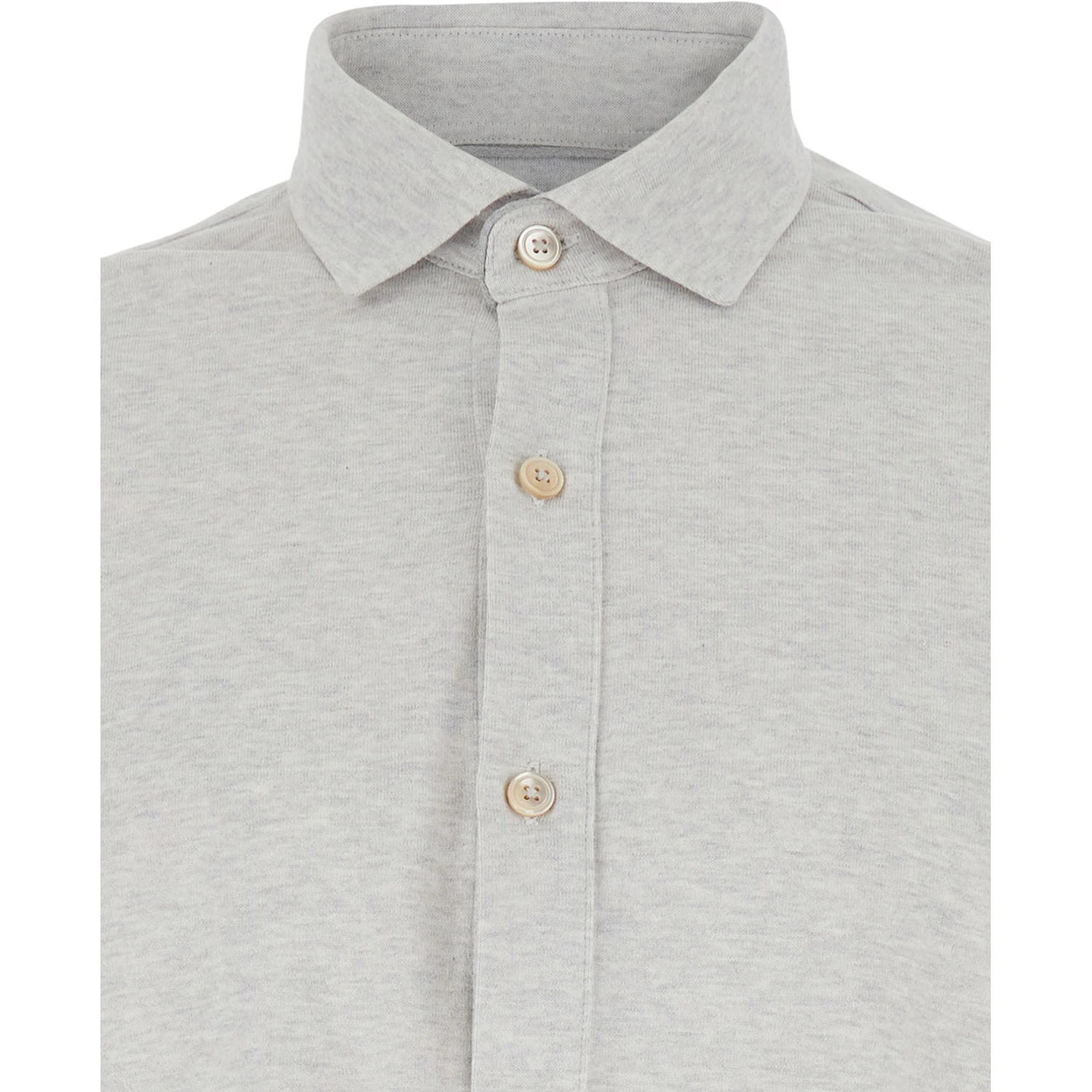 Grey Shirt with Classic Collar in Cotton Man