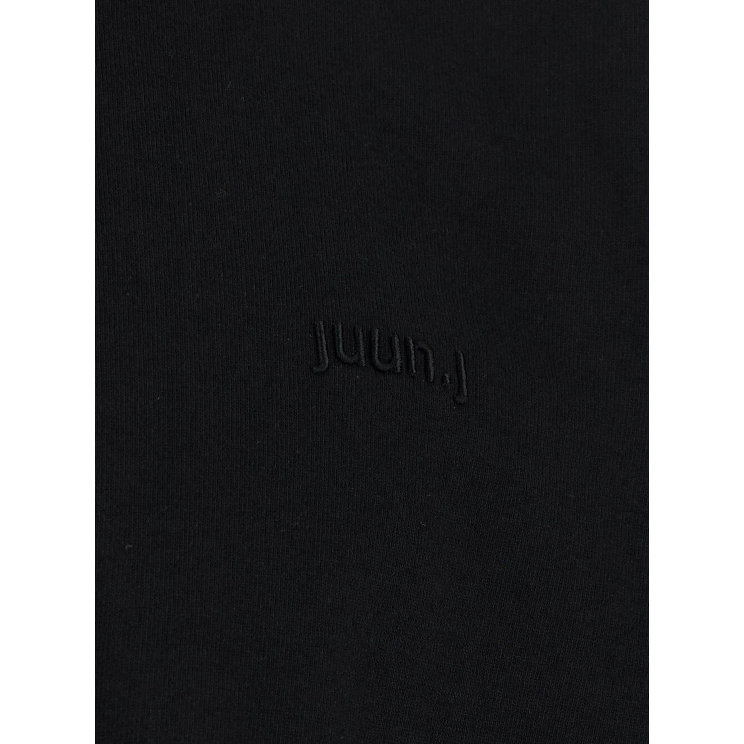 Black T-shirt with Tone-on-Tone Logo Embroidered on the Front in Cotton Man