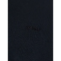 Blue T-Shirt with Logo Embroidered on the Front and Print on the Back in Cotton Man