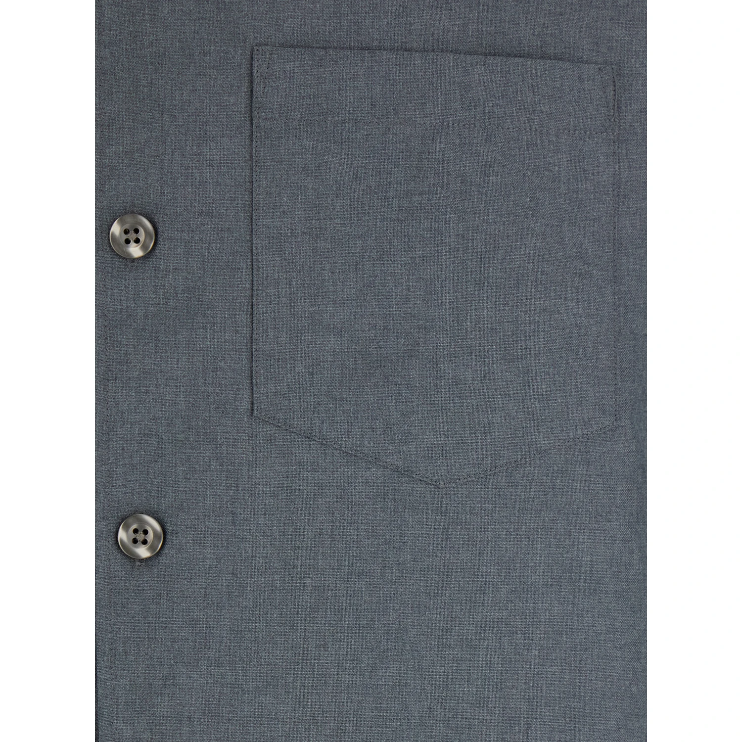 Grey Shirt with Classic Collar in Virgin Wool Blend Man
