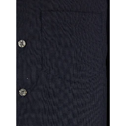Blue Shirt with Classic Collar in Virgin Wool Blend Man