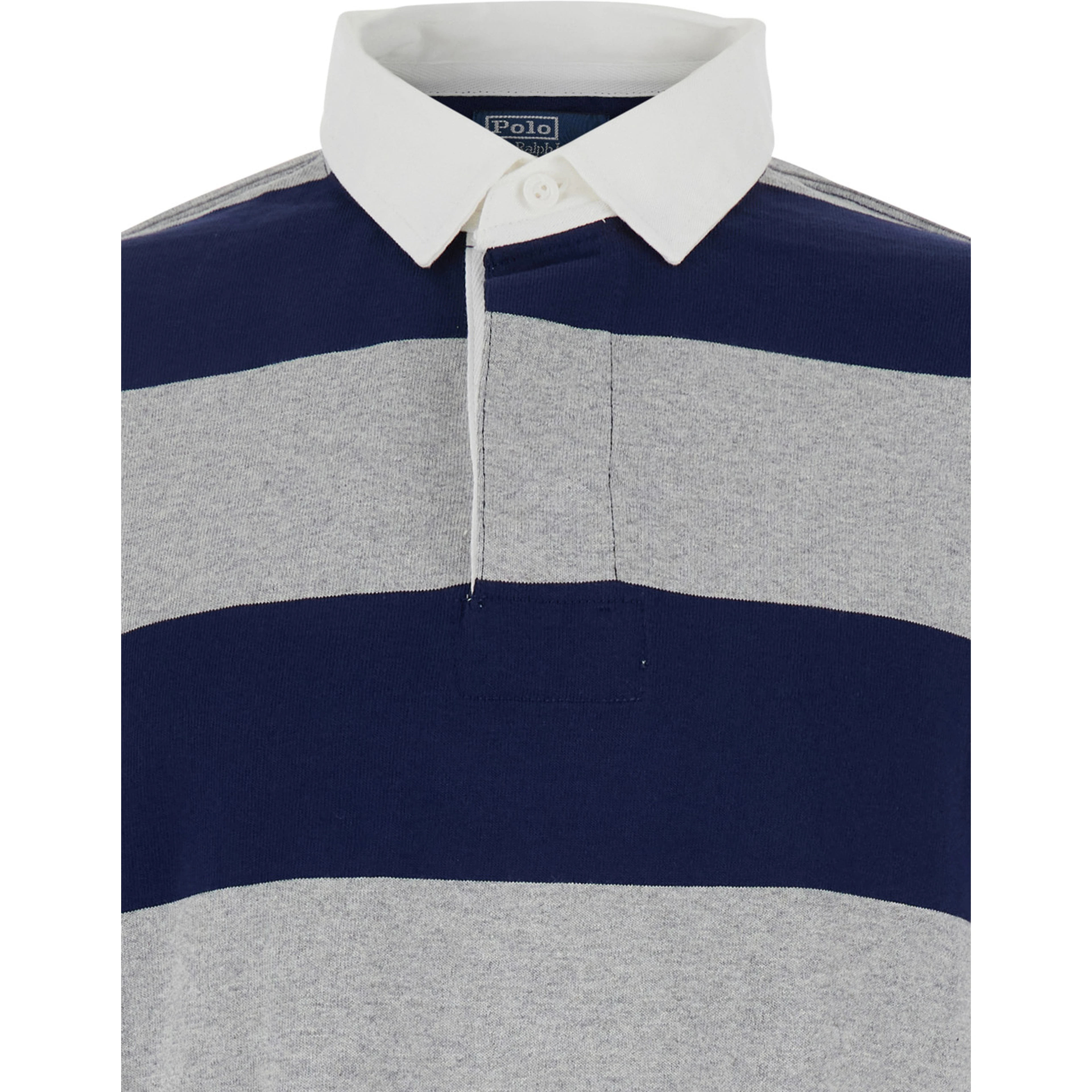 "Big Fit" Multicolor Polo Shirt with Classic Collar and All-Over Striped Motif in Cotton Man