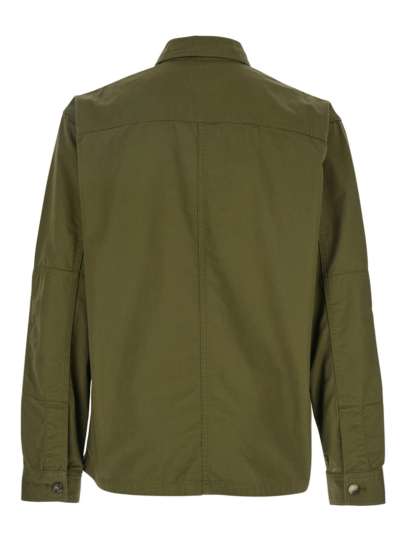 Green Jacket with Pockets on the Front in Cotton Man