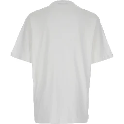 White T-Shirt with Medusa Head Logo Print on the Front in Cotton Man