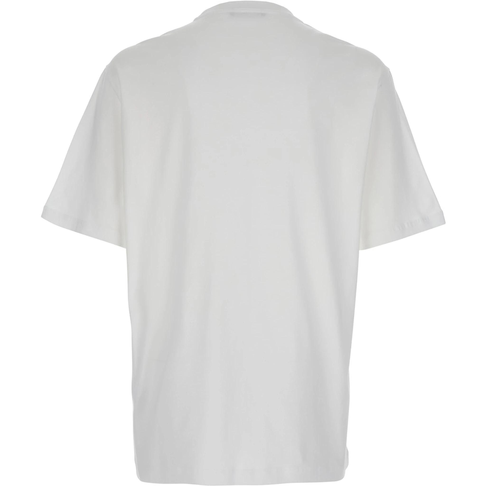 White T-Shirt with Medusa Head Logo Print on the Front in Cotton Man