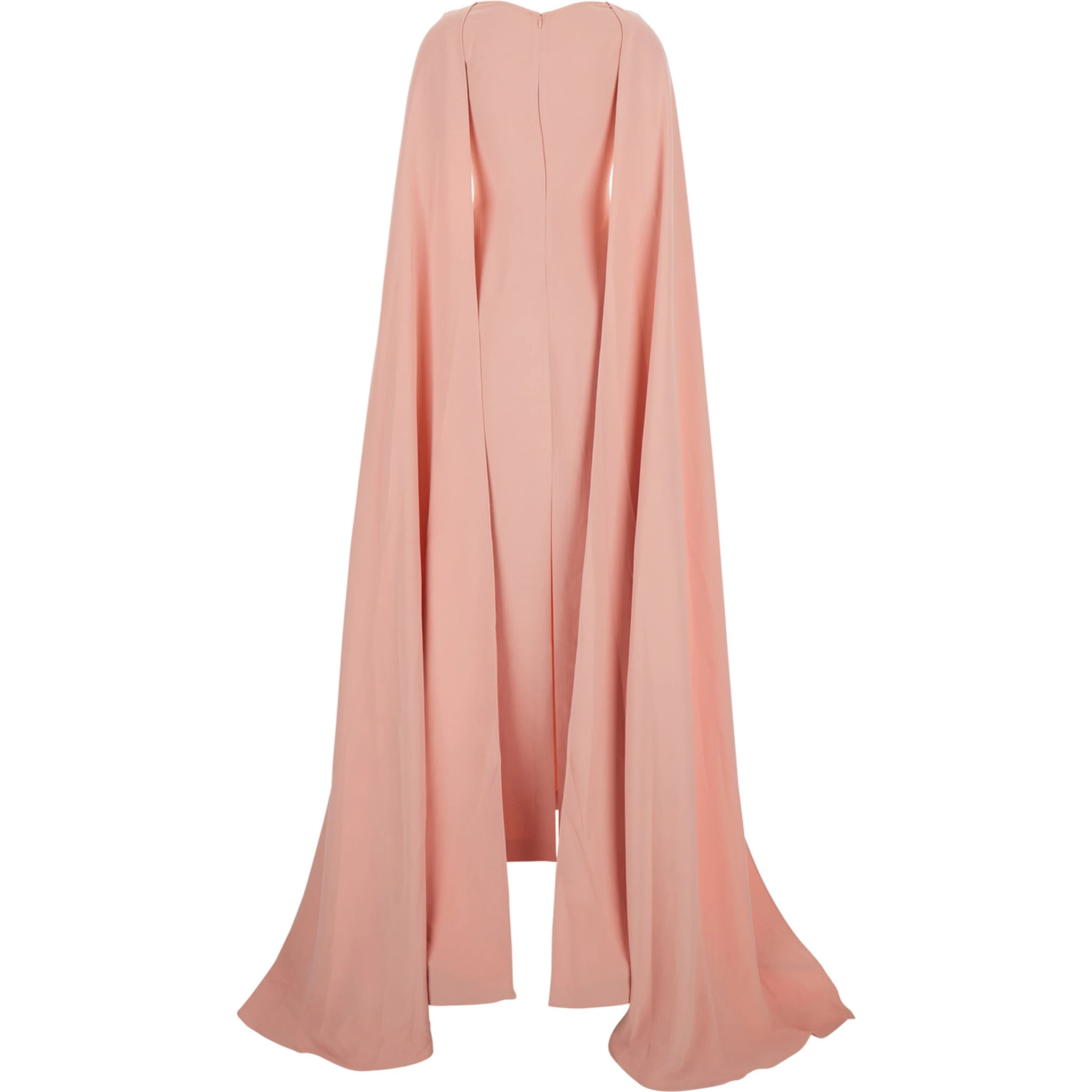 Morgan Pink Long Dress with V Neck and Rear Single Slit in Tech Fabric Woman