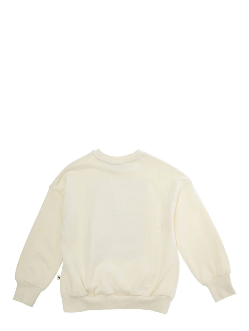 City Hall White Crewneck Sweatshirt with Maxi Print on the Front in Cotton Boy