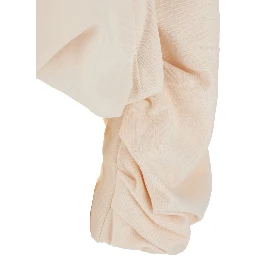 White Hoodie with Puffed Sleeve in Cotton Woman