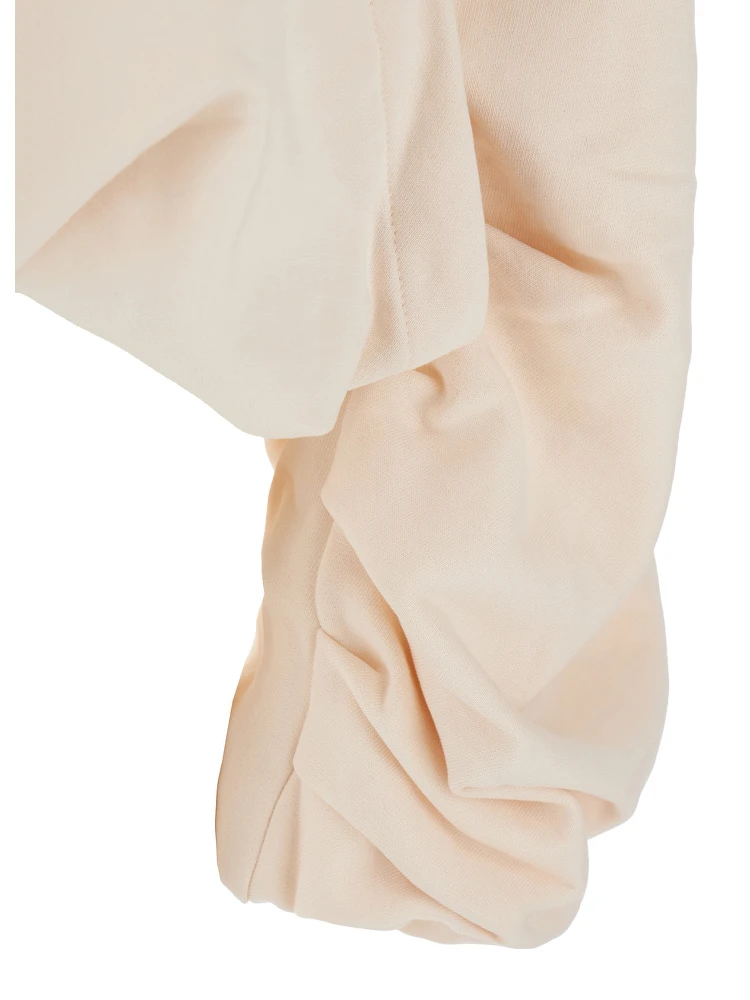 White Hoodie with Puffed Sleeve in Cotton Woman alternative