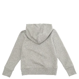 Grey Sweatshirt with Hood and Logo on the Front in Cotton Boys