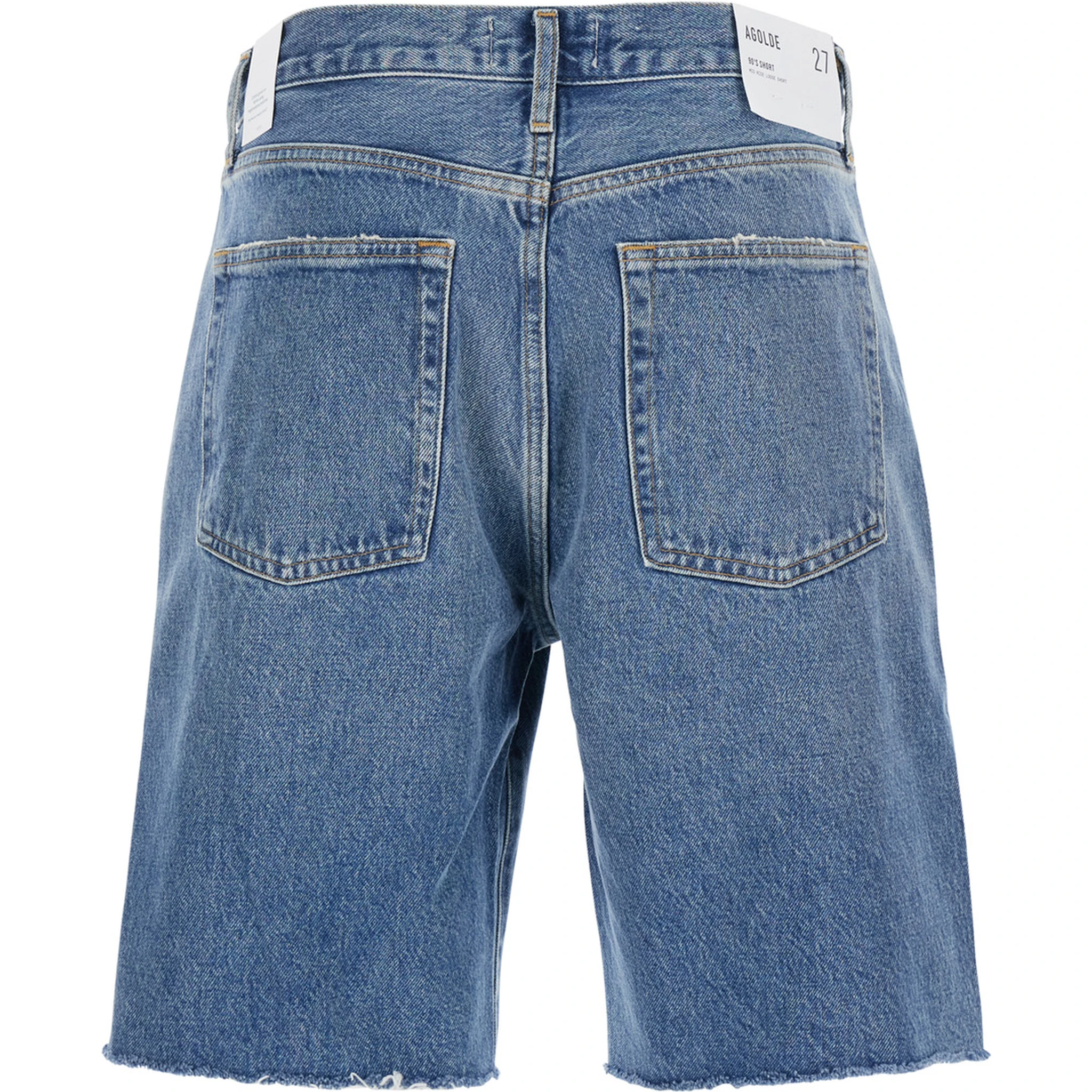 Blue Five-Pocket Shorts with Button Closure in Denim Woman