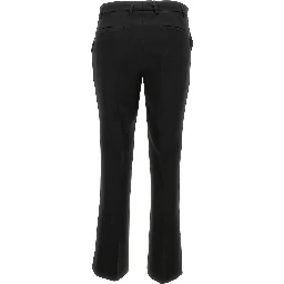 Black Cady Low Waist Flared Pants in Stretch Fabric Woman