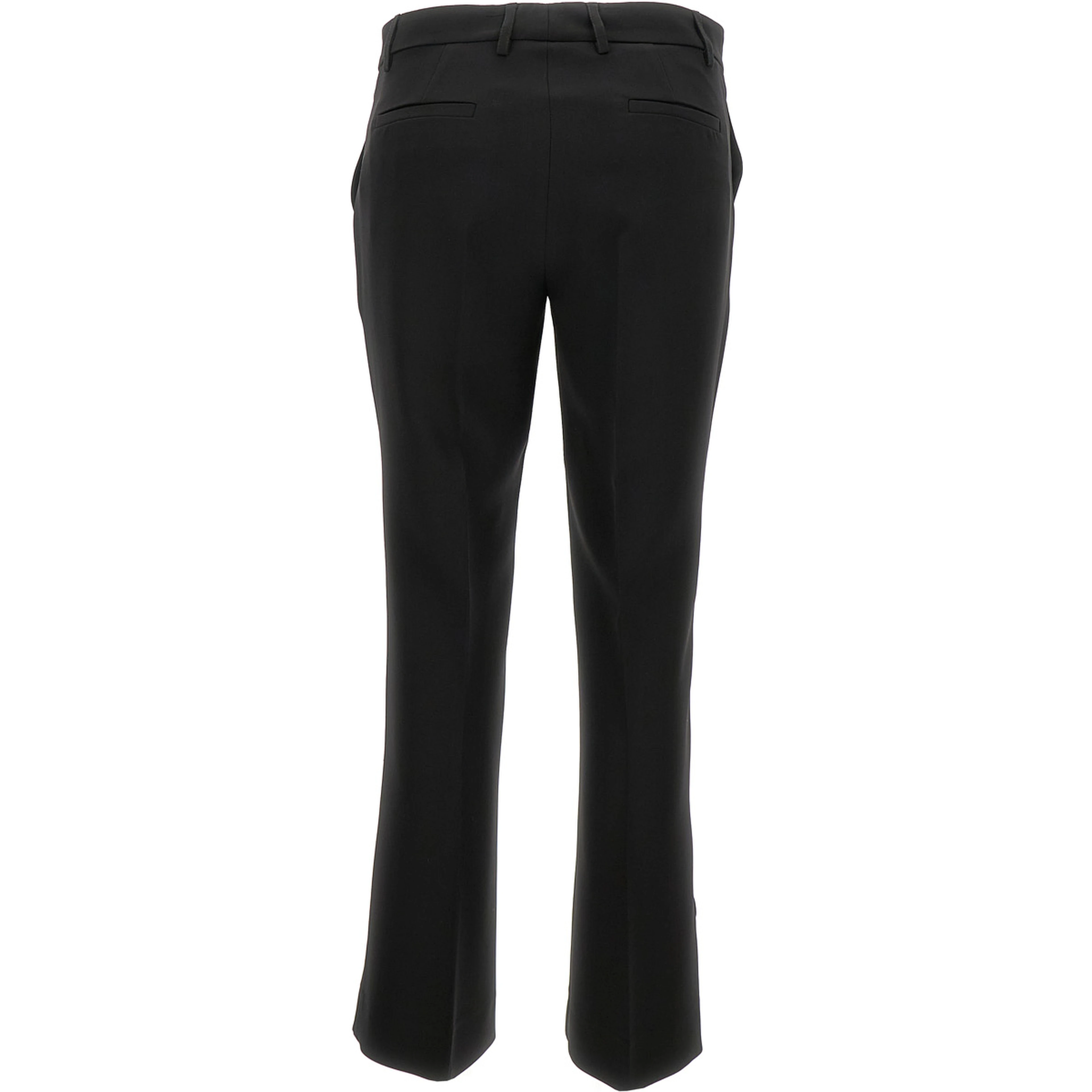 Black Cady Low Waist Flared Pants in Stretch Fabric Woman