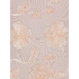 Pink Off-Shoulder Sleeveless Long Dress with All-Over Floral Embroidey and Rear Single Slit in Tech Fabric Stretch Woman