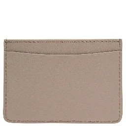 Grey Card Holder with Logo in Hammered Leather Woman
