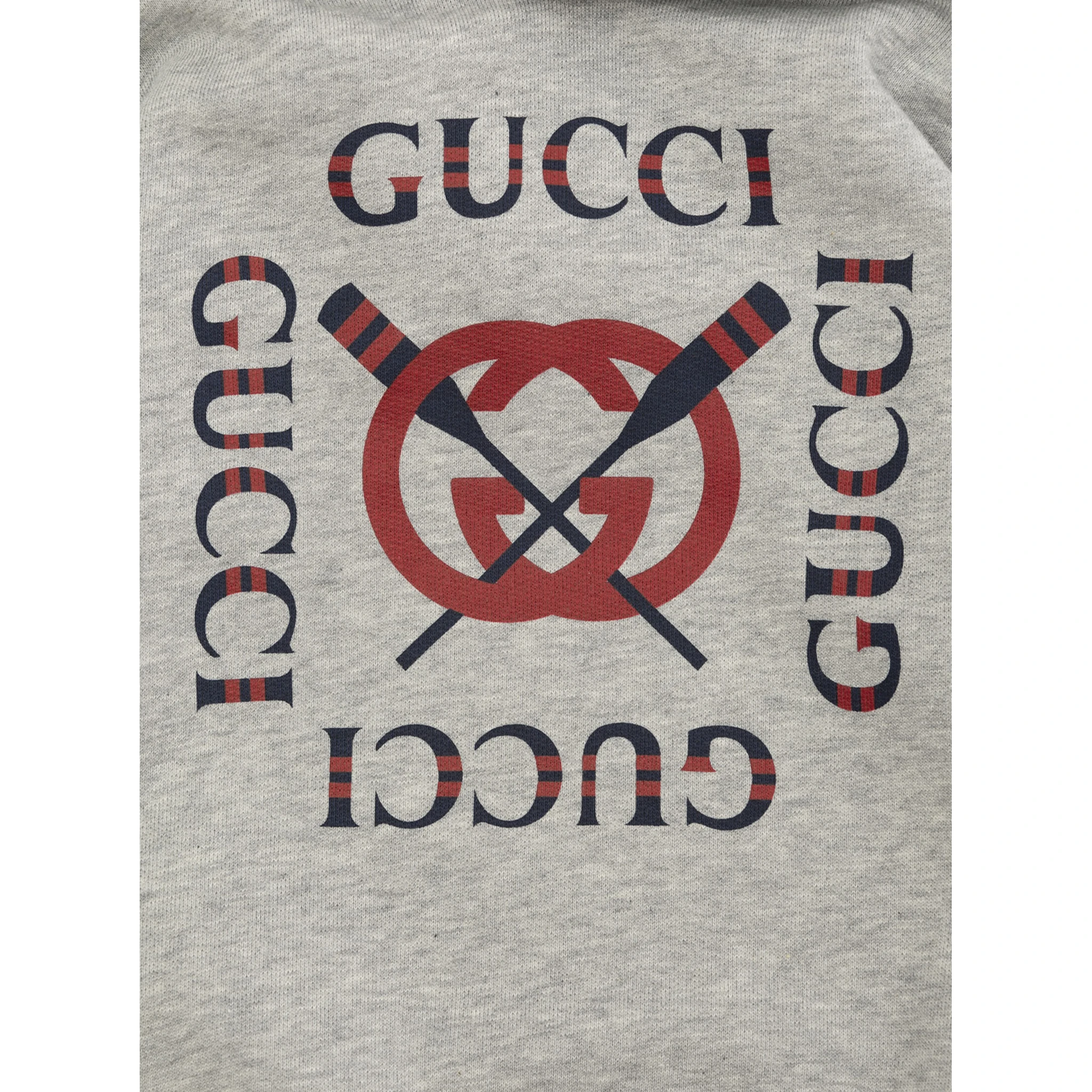 Grey Sweatshirt with Hood and Logo on the Front in Cotton Boys