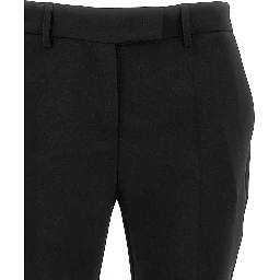 Black Cady Low Waist Flared Pants in Stretch Fabric Woman