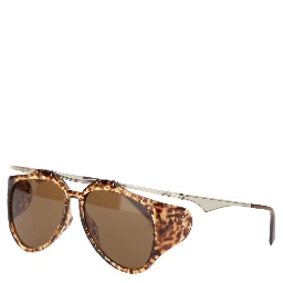 Amelia Brown Sunglasses with Floating Frame and Tortoiseshell Print in Acetate Woman