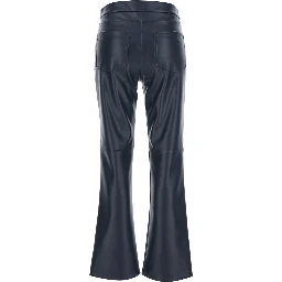 Sublime Dark Blue Pants with Flared Leg in Eco Leather Woman