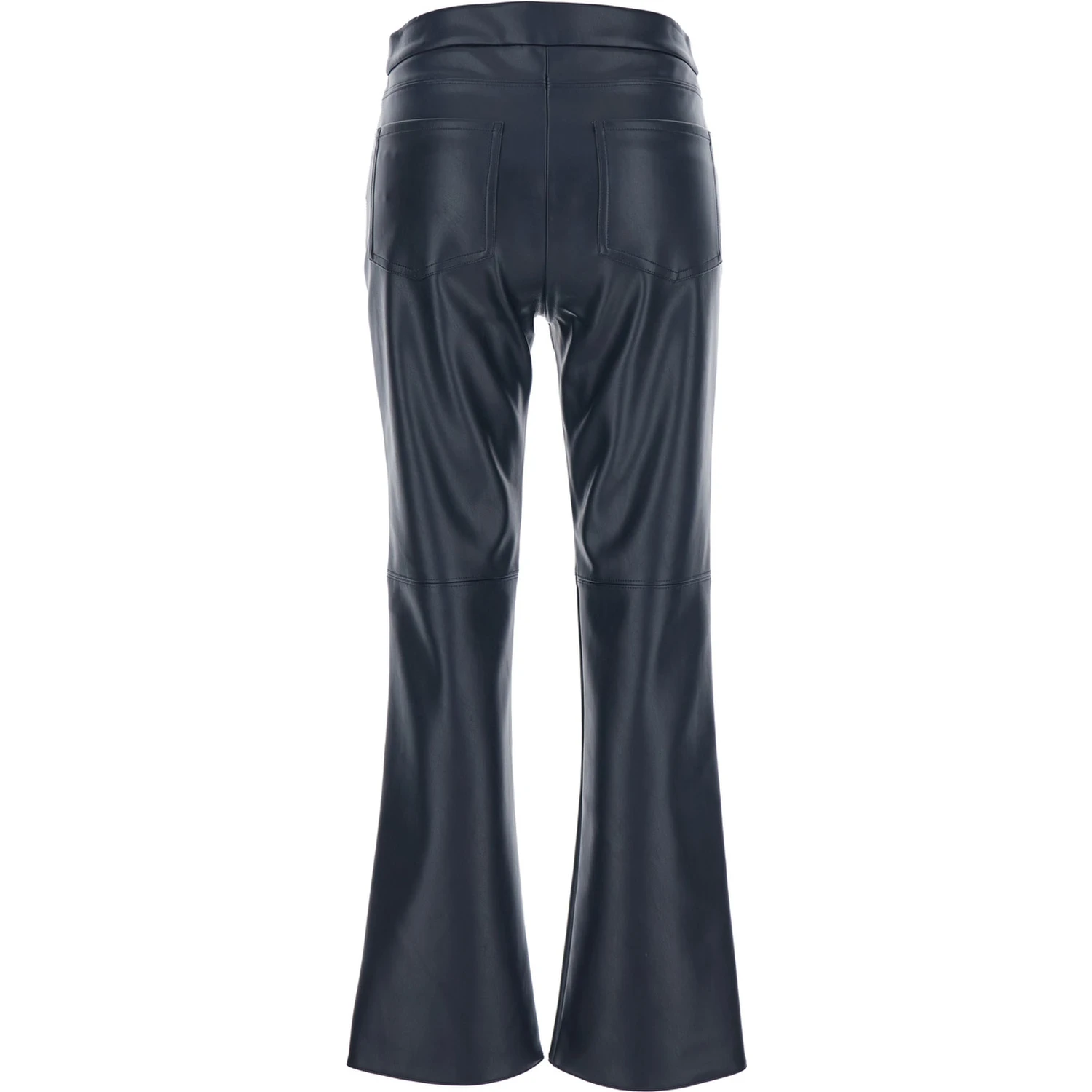 Sublime Dark Blue Pants with Flared Leg in Eco Leather Woman